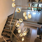 Crystal Chandelier Stair Pendant Lamp Living Room Pendant Lights Interior Lighting