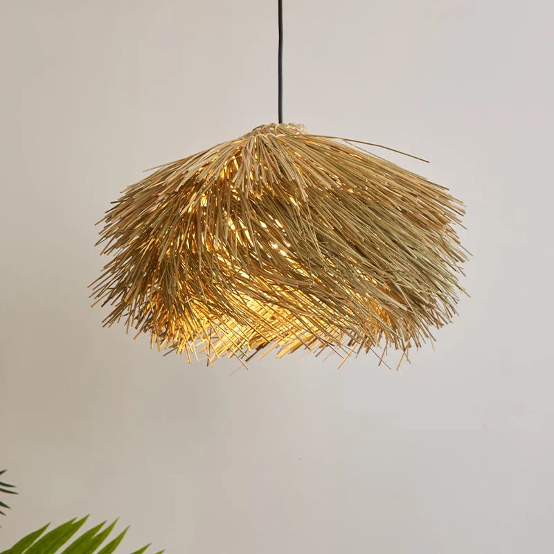 Wabi Sabi Ceiling Grass Pendant Light Chandelier for Living Room Decor