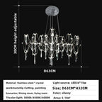 Starry Crystal Chandelier: Modern Luxury LED Firefly Ceiling Chandelier for Villa Living Room