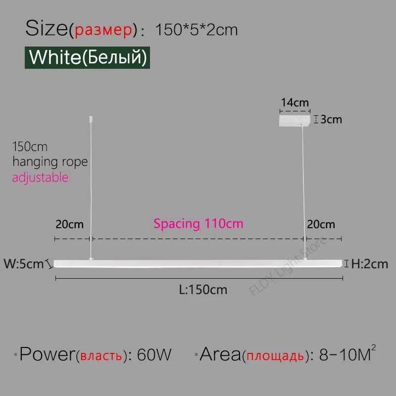 LED Chandelier for Modern Nordic Minimalist Style Dining Room and Kitchen