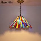 Stained Glass Pendant Lights: Baroque Style LED Kitchen Lighting Fixtures