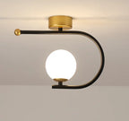 Gold Glass LED Ceiling Light Simple Home Decor Living Room Bedroom Fixture