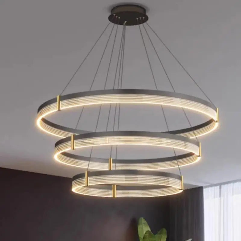 Black Acrylic LED Pendant Light for Modern Home Decor