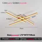 Black Chandelier LED Ceiling Lamp: Nordic Minimalist Square Bedroom Living Room Lighting