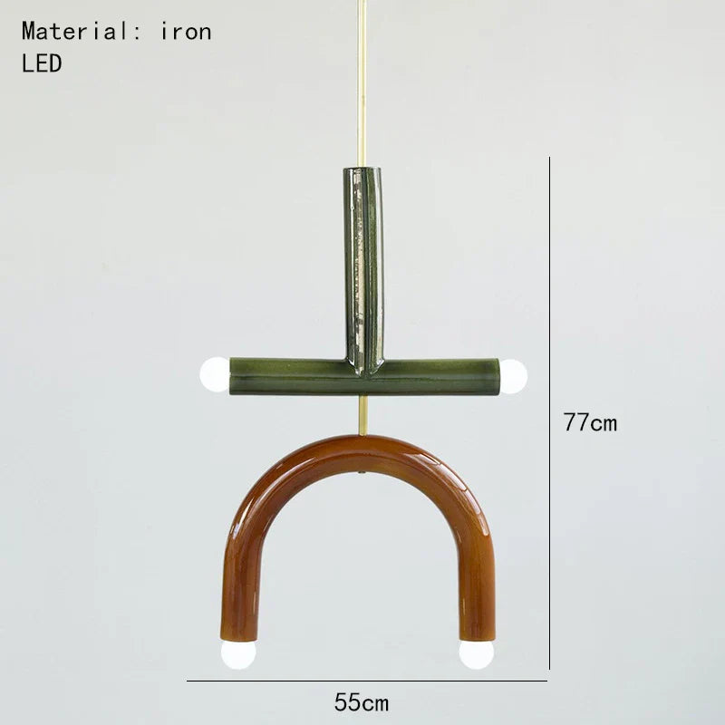 Colorful Metal Chandelier LED Pendant Lamp for Bedroom Parlor Dining Room