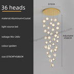 Crystal Ball LED Rotating Stair Chandelier - Nordic Luxury Loft Bubble Design