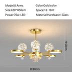 Nordic Glass Ball LED Ceiling Light for Bedroom Living Room Decoration Indoor Lighting