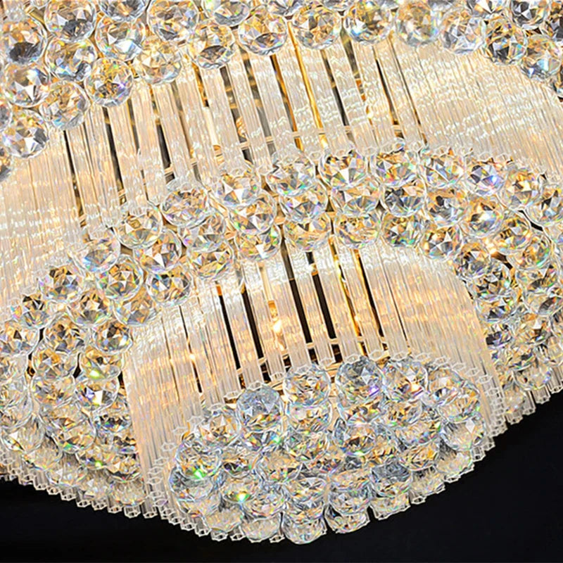 Crystal LED Chandelier Cake Ceiling Lamp for Living Room Bedroom Kitchen Hotel
