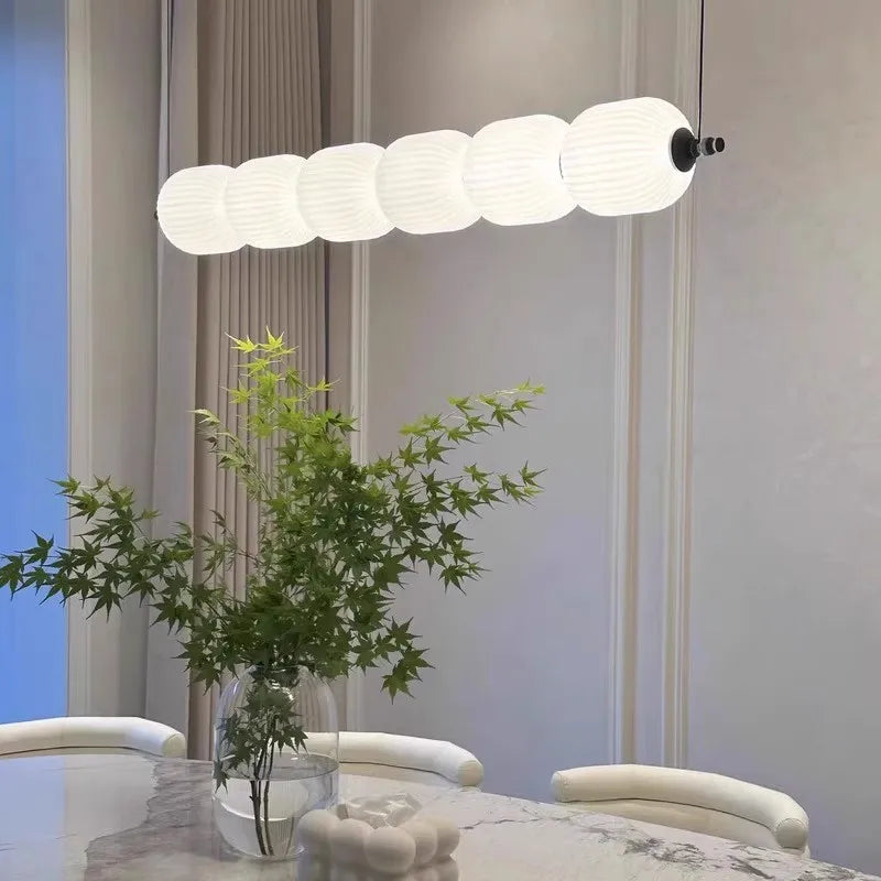 White LED Office Pendant Lamp | Modern Nordic Minimalist Strip Bar Design
