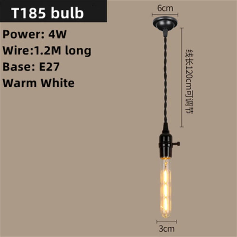 Art Deco Pendant Light with Switch - LED Bulb & Elegant Design for Indoor Decor