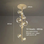 LED Bubble Chandelier Clear Glass Ball Pendant Lamp for Dining Room & Bar