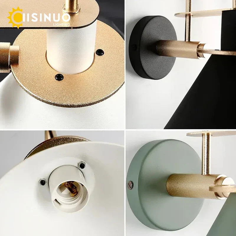 Nordic Wall Sconces: 350° Rotating Bedside Lighting Fixture