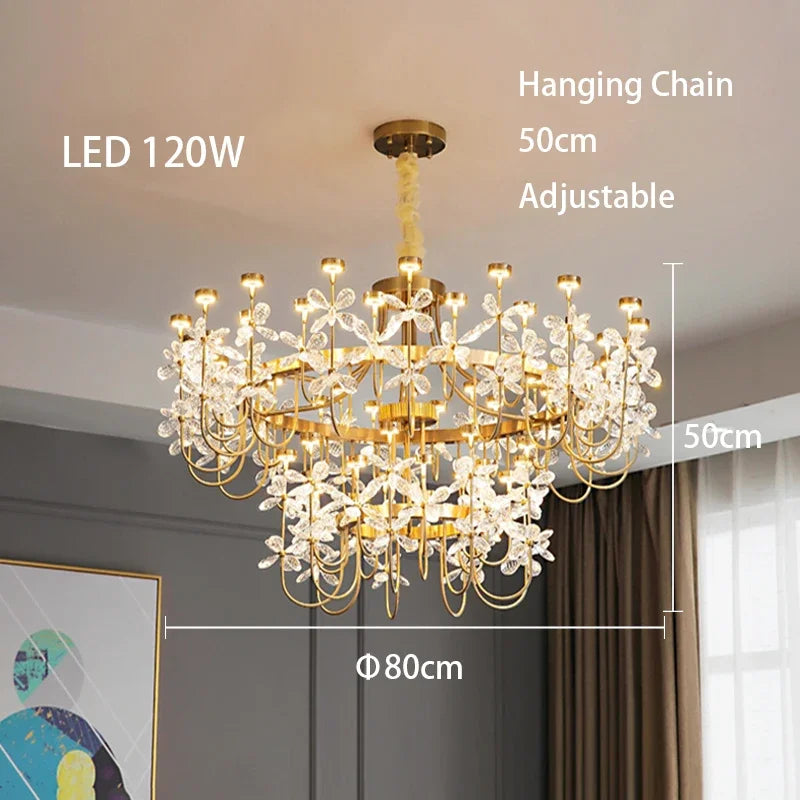 Butterfly Chandelier: Modern LED Dimmable Pendant Lamp Luxe Crystal Decor-Light 2024