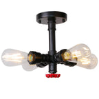 Industrial Water Pipe Ceiling Light Fixture for Living Room and Restaurant Decor