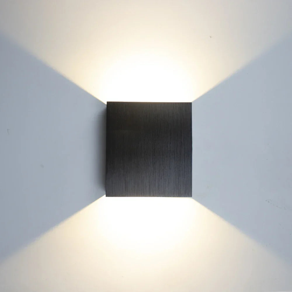 LED Up Down Wall Lamps: Gold & Silver Aluminium Wall Light for Bedroom, Living Room, Corridor