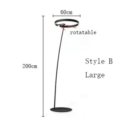 Nordic Ring LED Floor Lamp - Modern Loft Standing Light for Home Decor