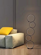 Modern Five-Ring LED Floor Lamp for Living Room and Bedroom