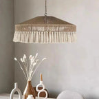 Retro Hemp Rope Tassel Pendant Light: Hand-woven Creative Bedroom Dining Room Main Lamp