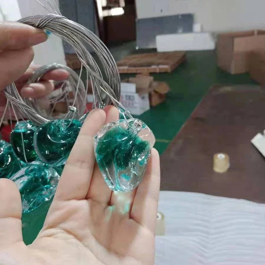 Stone Crystal LED Chandelier: Modern Luxury Lighting Fixture for Living Room Decor