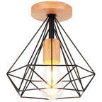 Retro LED Ceiling Light: Industrial Vintage Fixture for Bedroom, Porch, Aisle - E27 Metal Cage