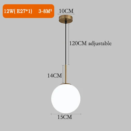 Modern Nordic Bedside Chandelier | Luxury Minimalist Bedroom Light | Single Head Pendent Lamp