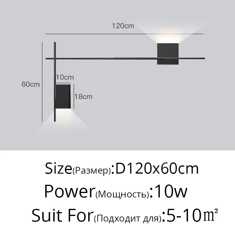 Modern Long Strip Wall Light for Living Room Hotel Bedside Stairs Fixtur