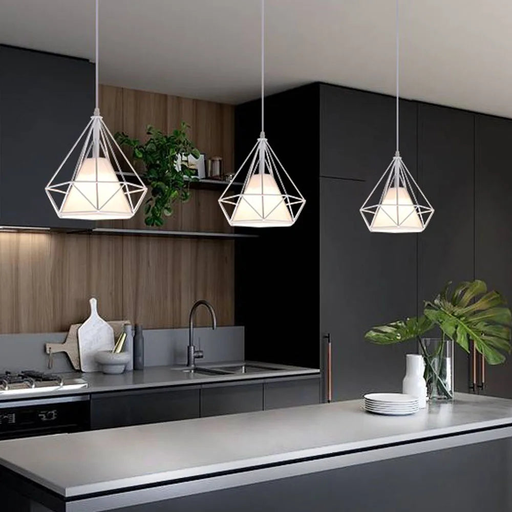 Vintage Loft Pendant Light Fixture for Kitchen Living Bedroom Home E27 LED