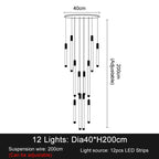 Elegant LED Chandelier for Staircase & Living Room Décor