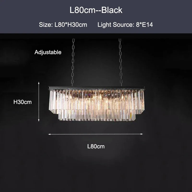 Black Gold Crystal Ceiling Chandelier: Modern LED Pendant Light for Luxe Living Spaces