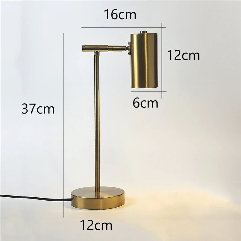 Golden Table Lamp: Modern Eye Protection Study Reading Desk Light