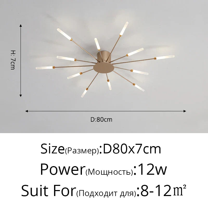Modern Led Chandelier Fixture for Living Room Bedroom, Creative Ceiling Lamp