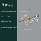 Gold Branch LED Chandelier for Duplex Villa Staircase - Modern Indoor Lighting