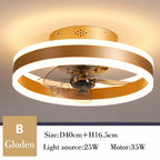 Smart LED Ceiling Fan Lights Remote Control Dimmable Bedroom Decor Indoor Lighting