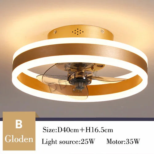 Smart LED Ceiling Fan Lights Remote Control Dimmable Bedroom Decor Indoor Lighting