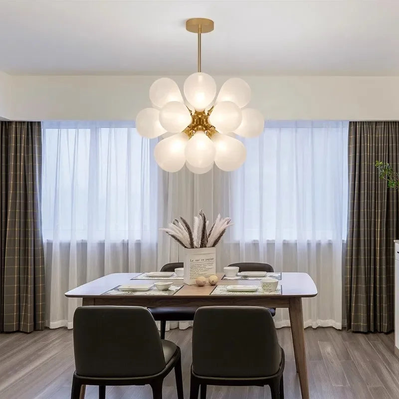 Glass Bubble Chandelier Ceiling Pendant Light for Modern Living Room Decor