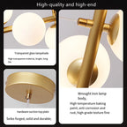 Glass Nordic Chandelier LED Ceiling Light for Modern Living Room and Dining Table