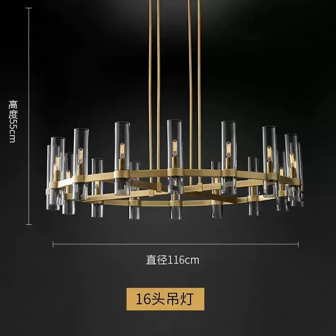 Glass Chandelier Pendant Lamp with E14 LED, Chrome Finish, Retro Design