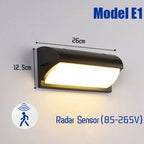 Outdoor Motion Sensor LED Wall Light Waterproof IP65 for Porch Garden Street Lighting