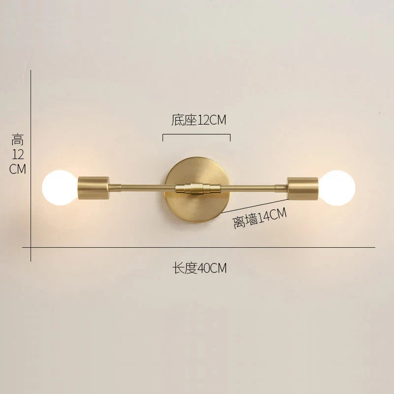 Nordic Gold Copper Wall Sconce for Modern Home Decor - Industrial Luminaire