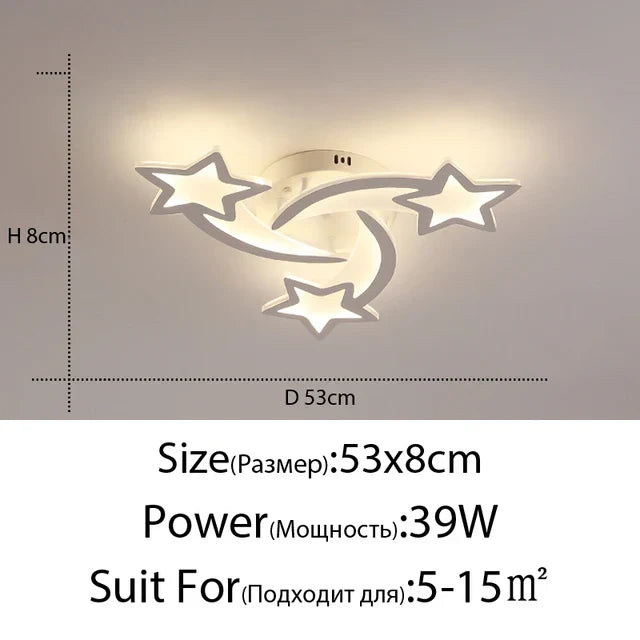 LED Acrylic Chandelier with Remote for Bedroom Dining Living Room Lighting