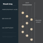 Revolving Stair LED Chandelier - Duplex Villa Hanging Lamp for High-Level Staircase