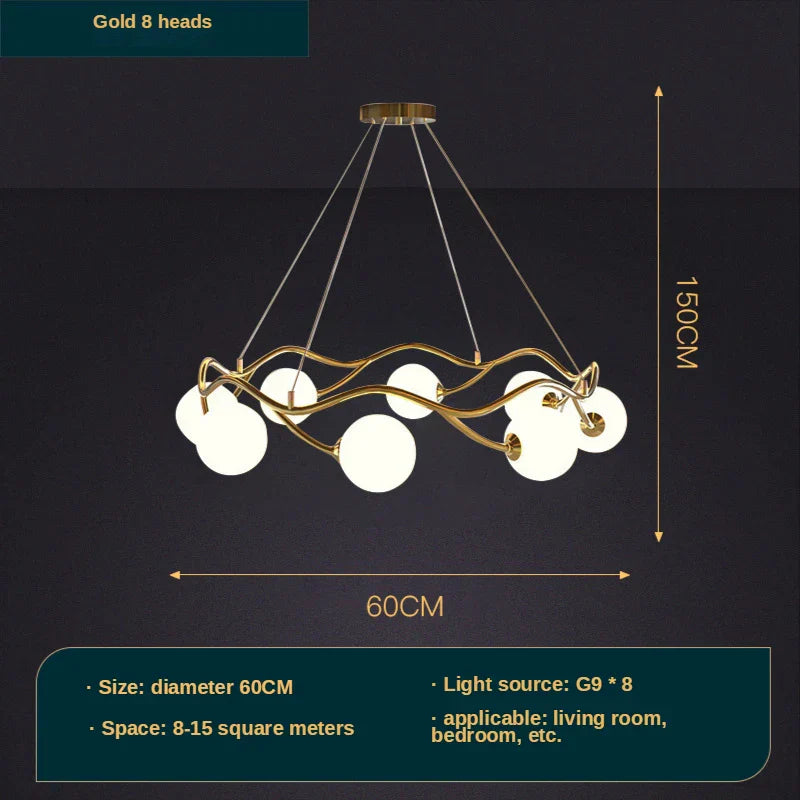 Nordic Ring Chandelier: Bubble LED Pendant Light for Living Room & Bedroom