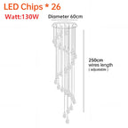 Nordic Crystal Cube Chandelier: LED Light for Home, Staircase, Living Room