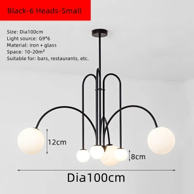 Milky White Glass Ball Ceiling Chandelier for Home Decor