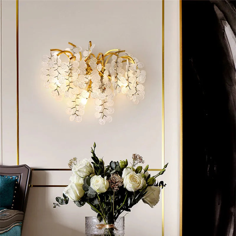 Crystal LED Wall Light Sconces for Living Room Bedroom, Modern Interior Wall Lamp