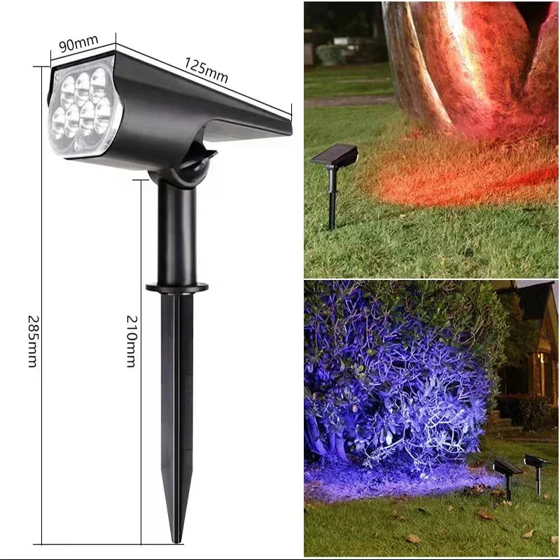 Solar Powered 7LED Spotlight: Adjustable, Waterproof Outdoor Landscape Wall Light.