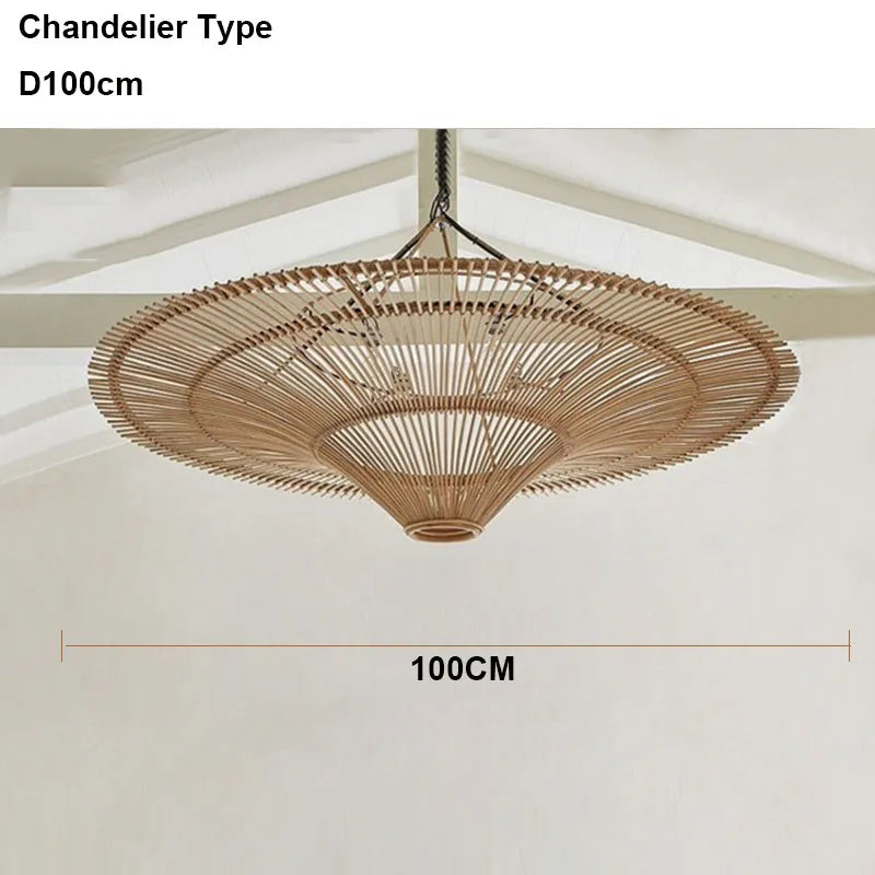 Handmade Rattan Pendant Light for Dining Room, Living Room, Bedroom, Hotel