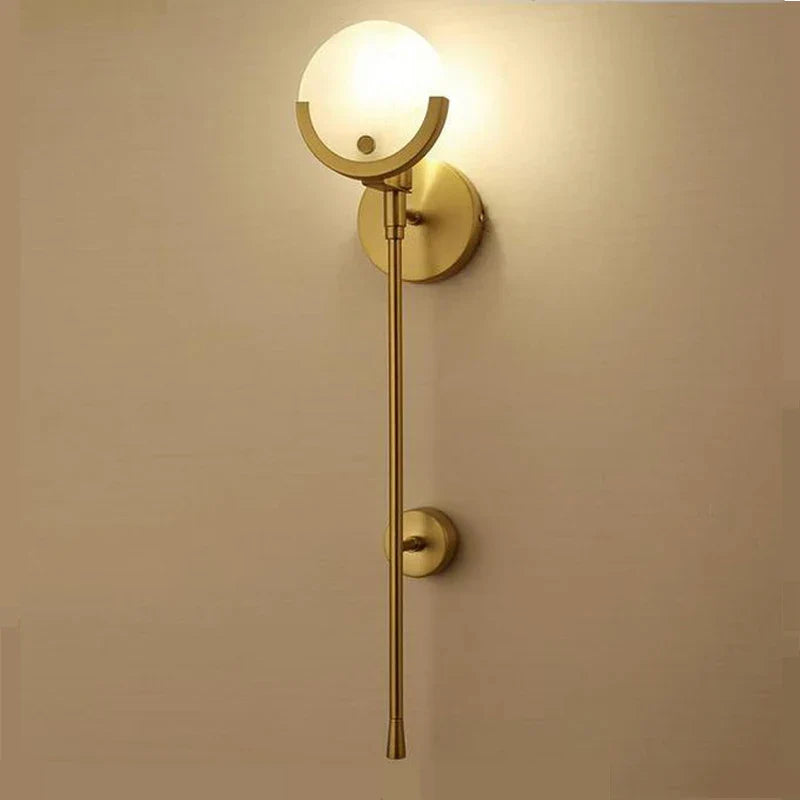 Gold Marble Wall Lights: Modern LED Sconce for Living Room Bedroom Decor