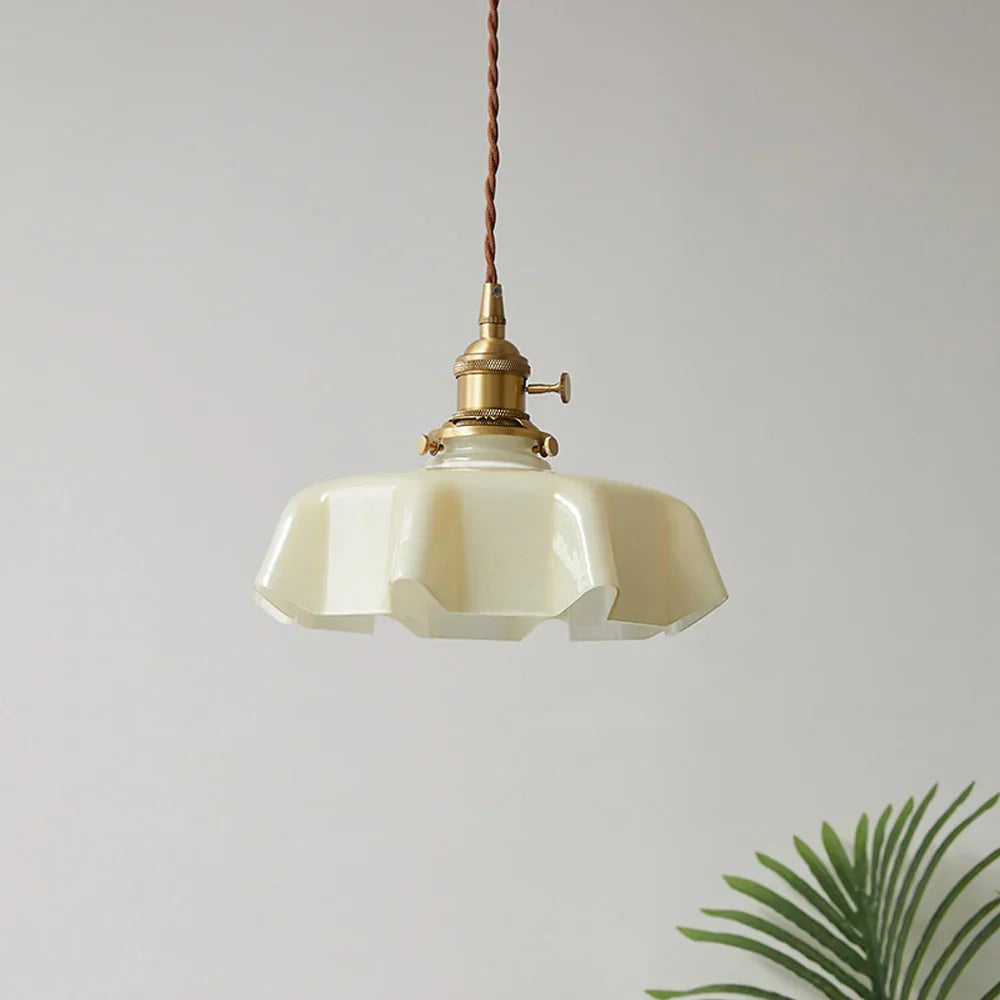 Retro Nordic Glass Pendant Light, Colorful Living Room Hanging Lamp