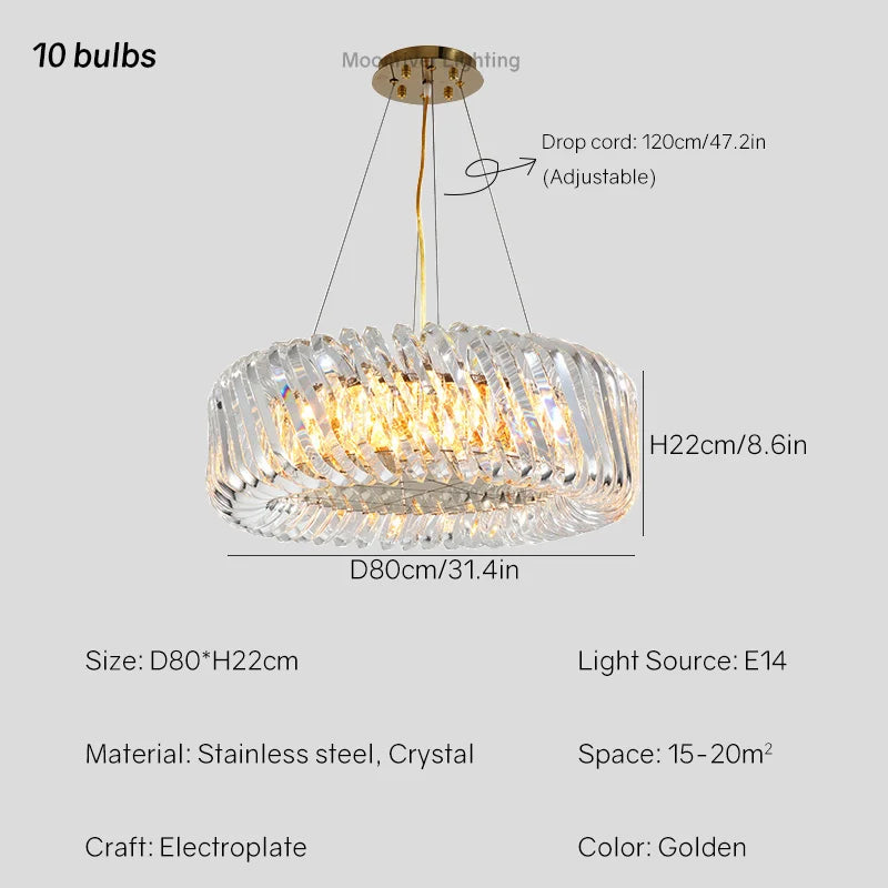 Crystal LED Ceiling Chandelier: Elegant European Home Décor Pendant Lights
